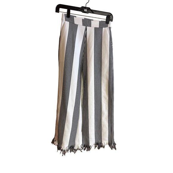 Striped High-Waisted Wide-Leg Cropped Pants By English Factory In XS - Picture 1 of 9
